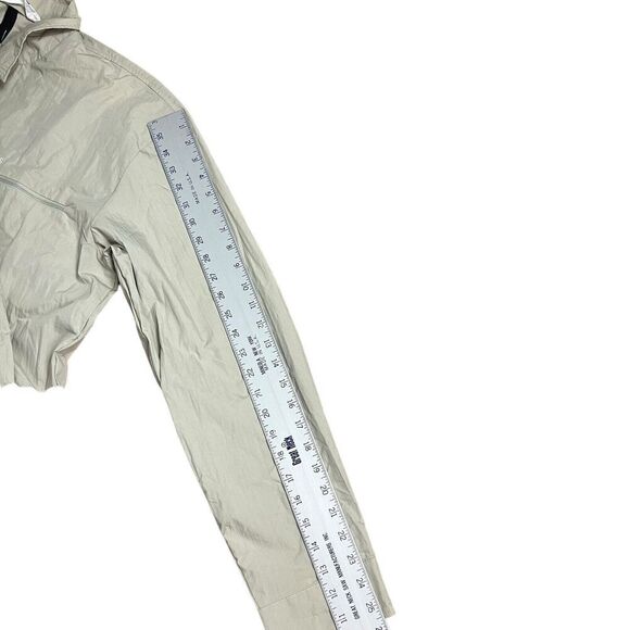 Rains Jacket WMNS XL Cement Full Zip Collar 18690 Woven Athletic Shirt Pockets - Picture 9 of 14